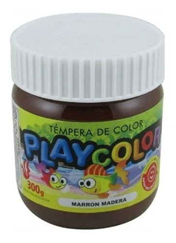 Tempera Escolar De 300 Gramos Playcolor Color Marron Madera