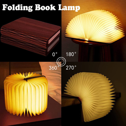 Lámpara De Madera Para Libros Luz Led De Noche Novedosa Lámp