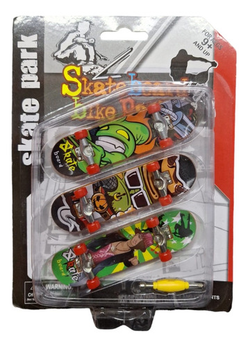 Pack 3 Mini Juego Skate Para Dedos Patinetas - Fingerboard