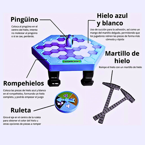 Juego Del Pingüino De Mesa Rompe Hielos En Bloque De Hielo