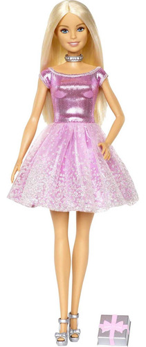 Barbie - Muñeca Happy Birthday, Rubia, Con Vestido De Fies.