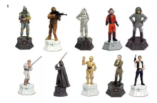 Miniatura Star Wars Xadrez Lote 10 Peças Oficial Chumbo