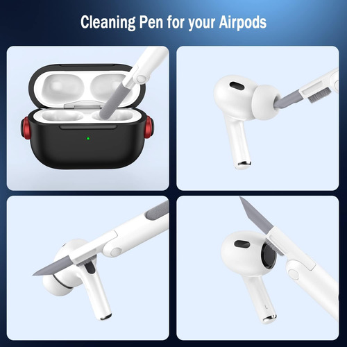 R-fun AirPods Pro Funda Con Bloqueo Seguro Y Kit De Limpieza