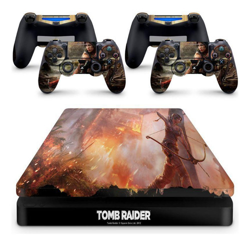 Skin Adesivo Protetor Ps4 Slim Rise Shadow Lara Croft: Tomb