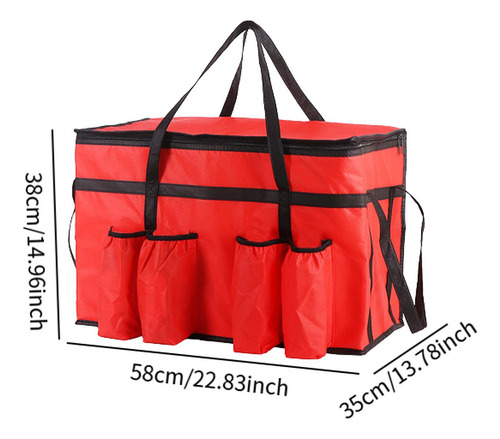 Bolsa Térmica Para Entrega De Alimentos Con Rojo