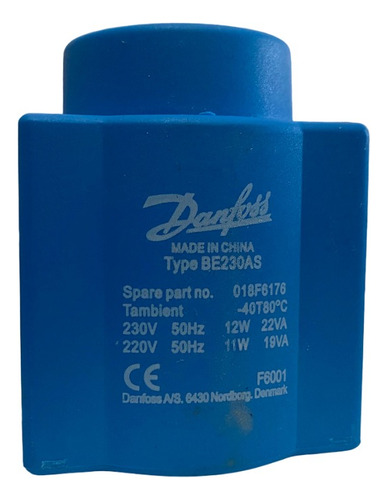 Bobina Para Valvula Solenoide 018f6701 Danfoss Be230as