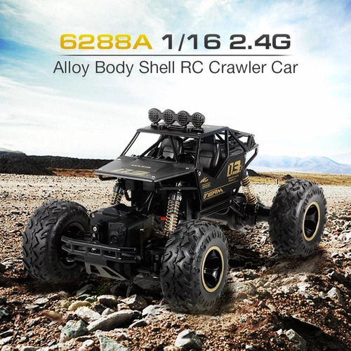 Carrinho Rock Crawler 6288a Motores Duplo + Bateria Extra Cor Preto