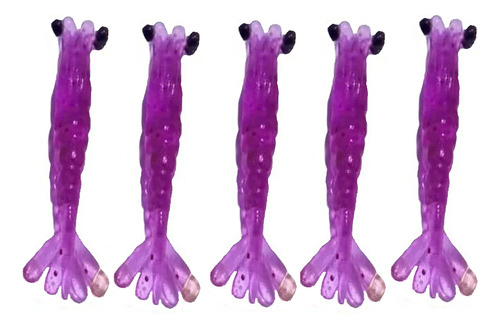 Isca Artificial Camarão Flecha 5,5 Cm 5 Unidades Soft Cor Lilás