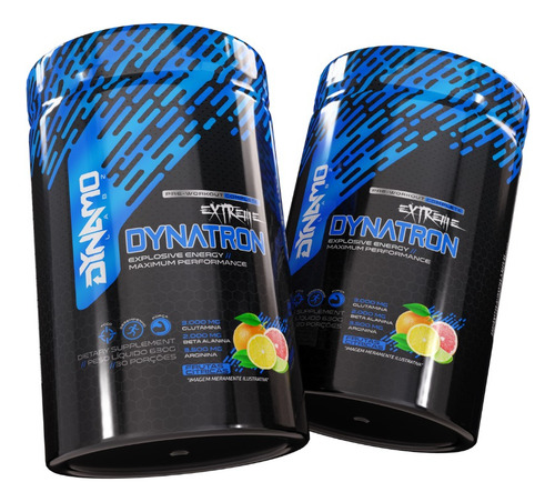 2 X Pré Treino Dynatron Extreme 25 Ativos 630g Dynamo Labz Sabor Frutas Cítricas