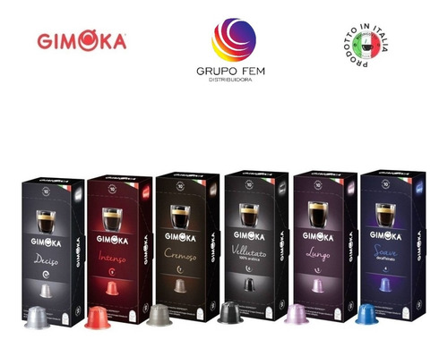 Kit 6 Caixinhas Café Compatíveis Nespresso - Gimoka Italia