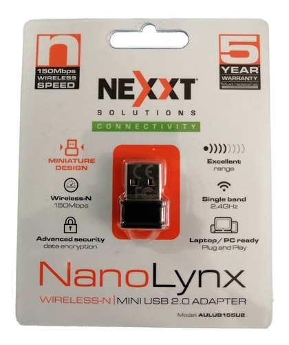 Adaptador Inalámbrico Usb Red Wifi  150mbps Nexxt Nanolynx