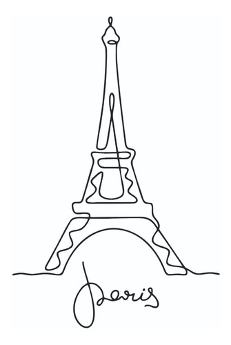 Vinilo Decorativo Torre Eiffel Paris.  Adhesivo Para Pared