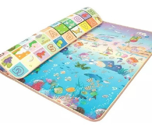 Tapete Alfombra Infantil Niños Grande Doble Faz 180 X 115 Cm