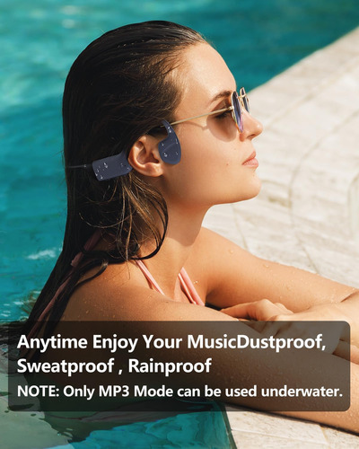 Auriculares De Conducción Ósea, Ipx8 Impermeable Bluetoot...