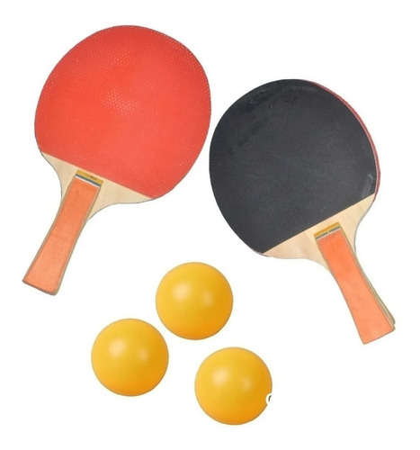 Set Ping Pong Recreativo 2 Paletas + 3 Pelotas Proyec Tenis 