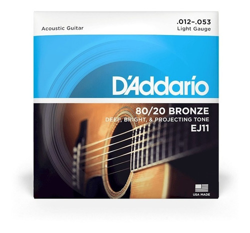 Encordado Daddario Ej11 Bronce 012 - 053 G Acustica