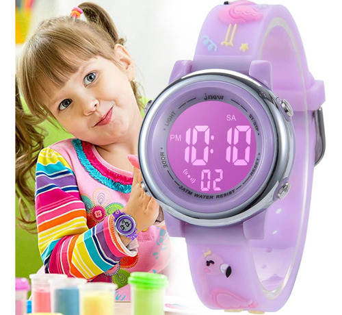 Reloj Impermeable Led Multifuncional Para Niños Con Luminosa