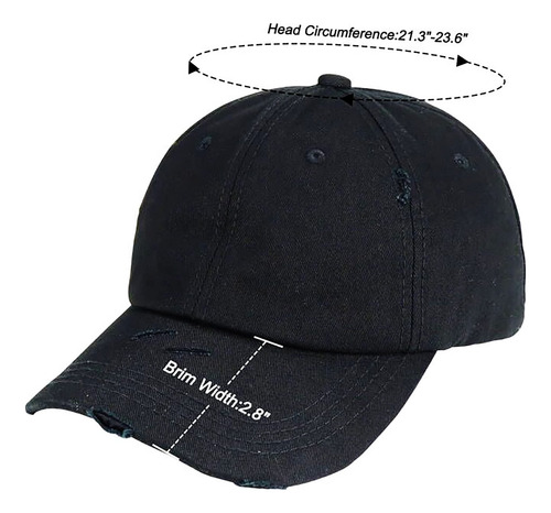Gorra De Béisbol Para Cola De Caballo, Estilo Retro Desgasta