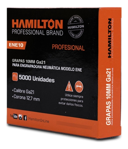 Grapas Calibre Ga21 X 10mm Para Engrapadora Hamilton Ene