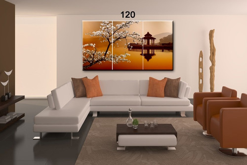 Cuadros Tripticos Artesanales Lienzo Algodón - 150x90 Cm