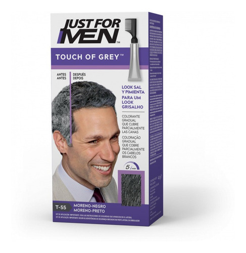 Tinte Just For Men Touch of grey tono t-55 moreno-negro x 40g