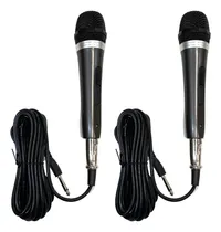Comprar Kit 2 Microfones Fio Dinâmico Profissional Metal Cabo Grande