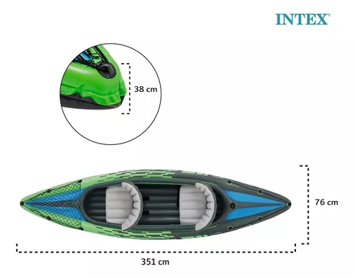  Intex Kayak inflable para 2 personas con remos y bomba