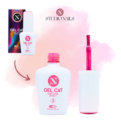 Esmalte Gel Ojo De Gato, Uñas + Regalo. Elige. Studio Nails Color Gel Cat No. 3