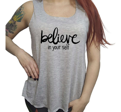 Musculosa Dama Frase Cree En Ti Mismo Believe Your Self