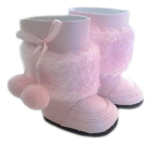 Botas Pompones Rosas American Girl Dolls Y Bitty Twin D...