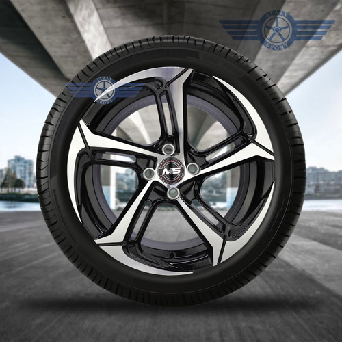4 Rines 16 Deportivos 4-100 Beat Spark Sonic Aveo Vw Versa Machine Black