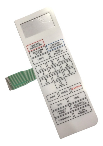 Imagen 1 de 3 de Frente Membrana Teclado Microondas Compatible Con Bgh 16650