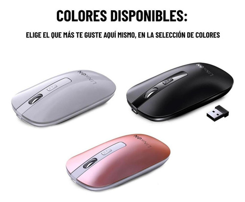 Imagen 8 de 9 de Mouse Inalambrico Dual Bluetooth Usb Recargable Para Mac Win