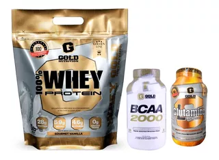 Whey Protein 5lbs + Bcaa2000 + Glutamina Gold Nutrition