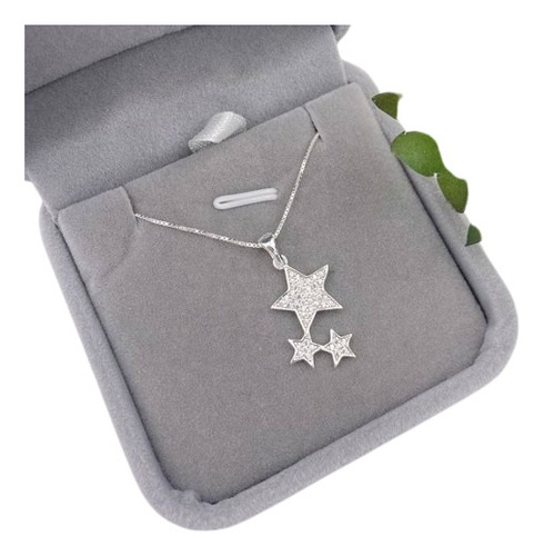 Cadena Con Dije De Estrellas En Plata 925