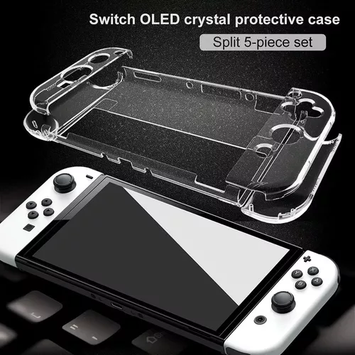 Bolso Funda Estuche Mica Vidrio + Grips Nintendo Switch Oled