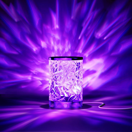 Lámpara De Mesa De Cristal De Onda Del Océano Con Control Tá