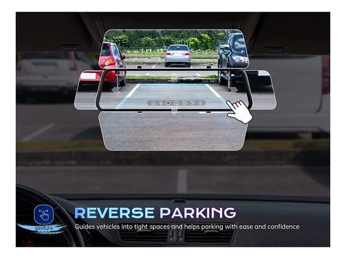 Pelsee P12 Mirror Dash Cam, 123939 2k Qhd Backup Camera...
