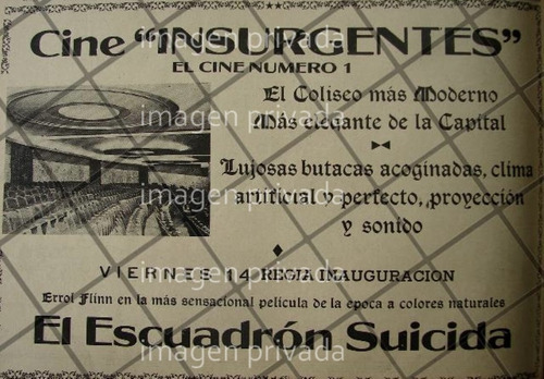 Cartel Retro Inauguran El Cine Insurgentes 1941