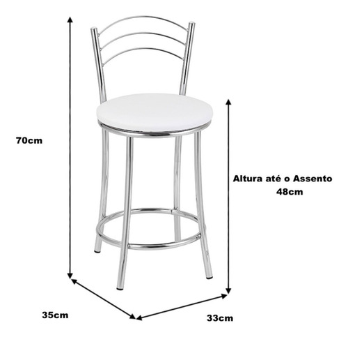 Kit 2 Banquetas Cromadas Bc26-c A102 Wt