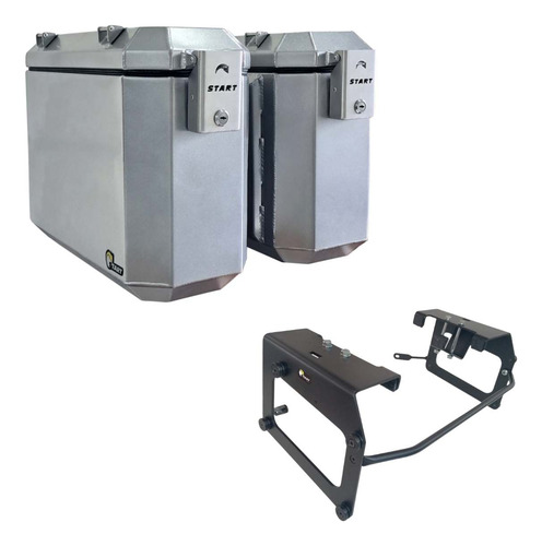 Top Case Alumínio Prata Crf 1000l Africa Twin Te + Suporte