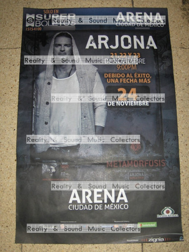 Arjona Poster Arena Ciudad De Mexico 2012 De Coleccion!!