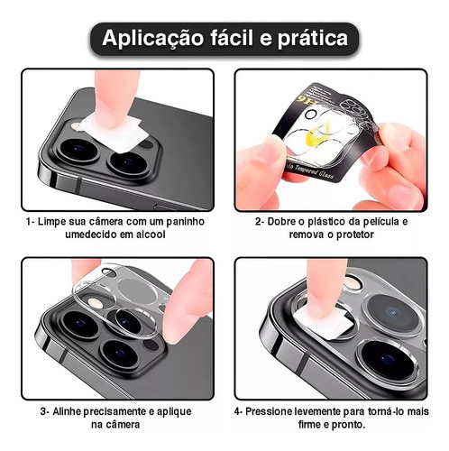 Película De Vidro 9H Protetor para Lente Câmera para iPhone 13