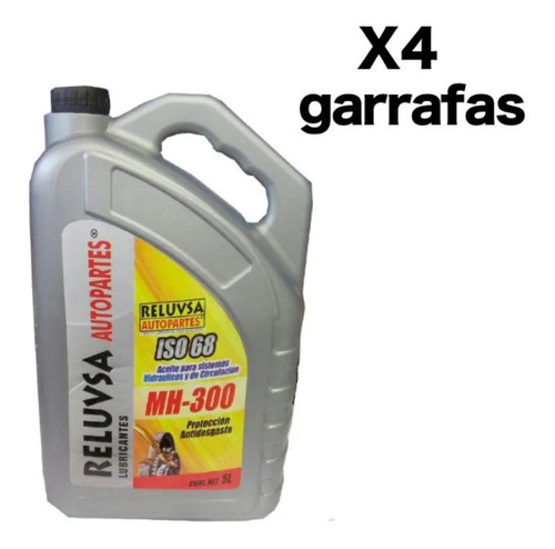 Reluvsa 4 Garrafas 5l Aceite Hidraulico Mh-300