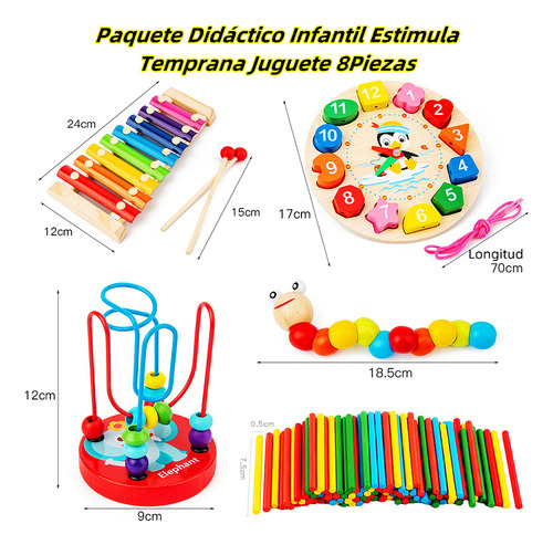 Mz Paquete Didáctico Infantil Estimula Temprana Juguete