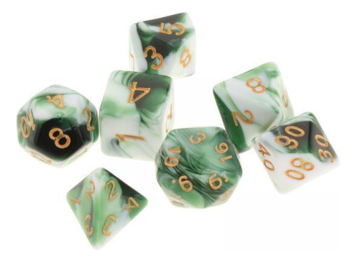 2 X 7 Juegos De Tableros De Dados Dados De Blanco Verde