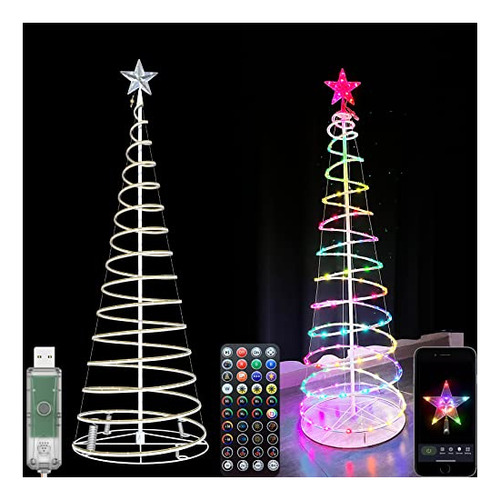 Árbol De Navidad Espiral De 6ft Con Luces - B0b71cl6cj1