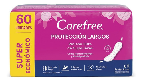 Imagen 2 de 2 de Careefree Protectores Diarios Largos X 60