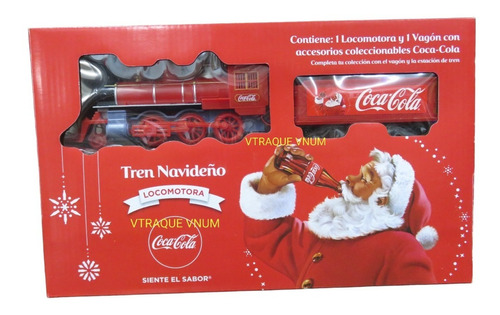 Tren Coca Cola Navideño Locomotora Vagon Y Vias