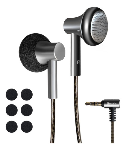 Hmusic Auriculares De Cabeza Plana, Controlador Dinmico De 0